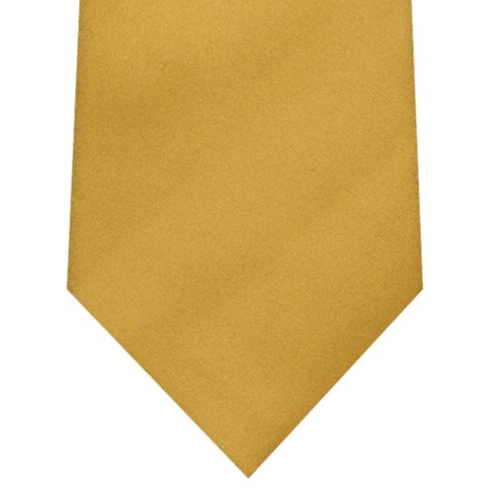 Gold Solid Tie – 3.25” Classic Width | 100% Microfiber